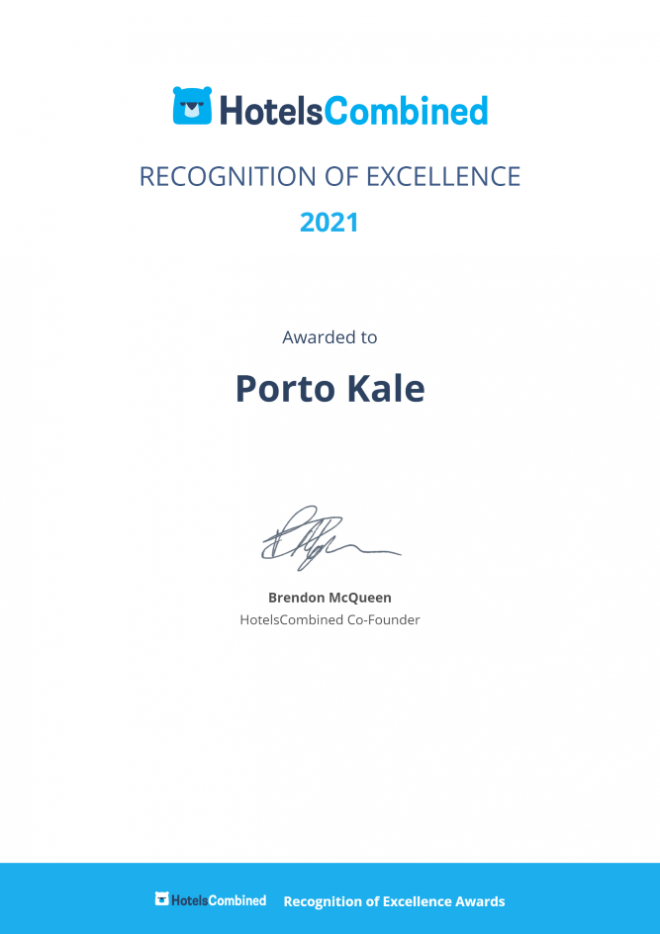 Porto Kale HotelsCombined Award 2021